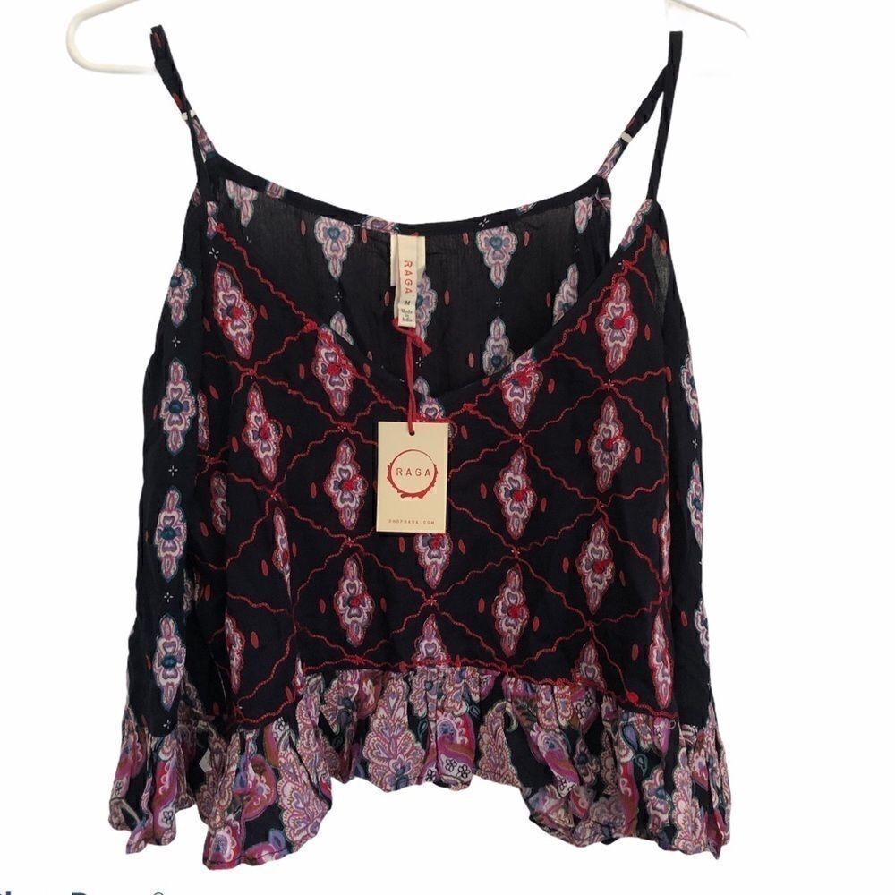 RAGA Alice Cropped Ruffle Cold Shoulder Top.Size M - Picture 8 of 12